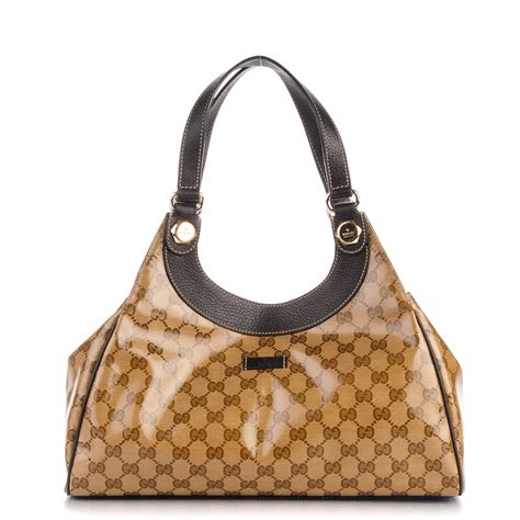 GUCCI Monogram Medium Charmy Shoulder Bag Dark Brown 